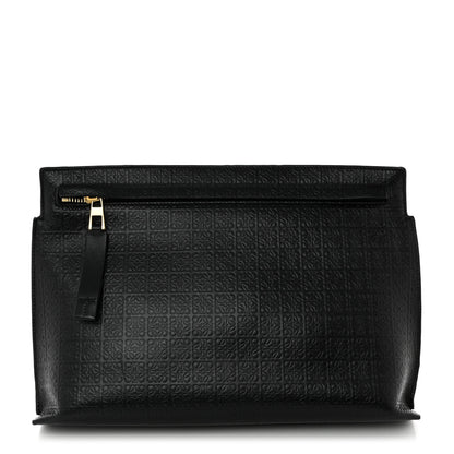 Loewe Calfskin Embossed Repeat T Pouch Black 1 of 6
