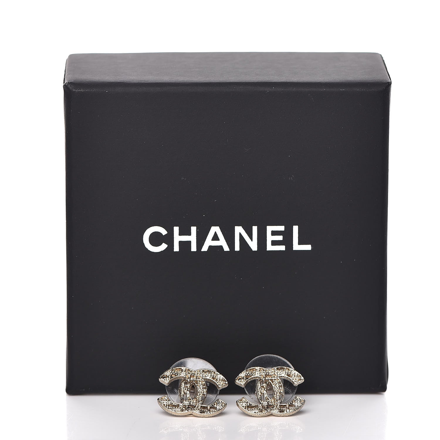 Chanel Tweed Effect CC Earrings Gold 5 of 5