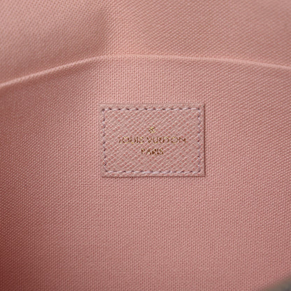 Louis Vuitton Damier Azur Pochette Felicie Chain Wallet Rose Ballerine 8 of 12