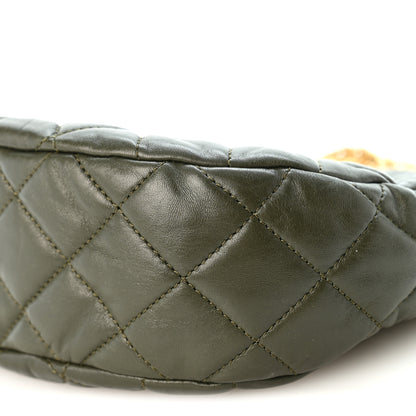 Chanel Lambskin Quilted Pillow Crush Chain Hobo Khaki 10 of 10