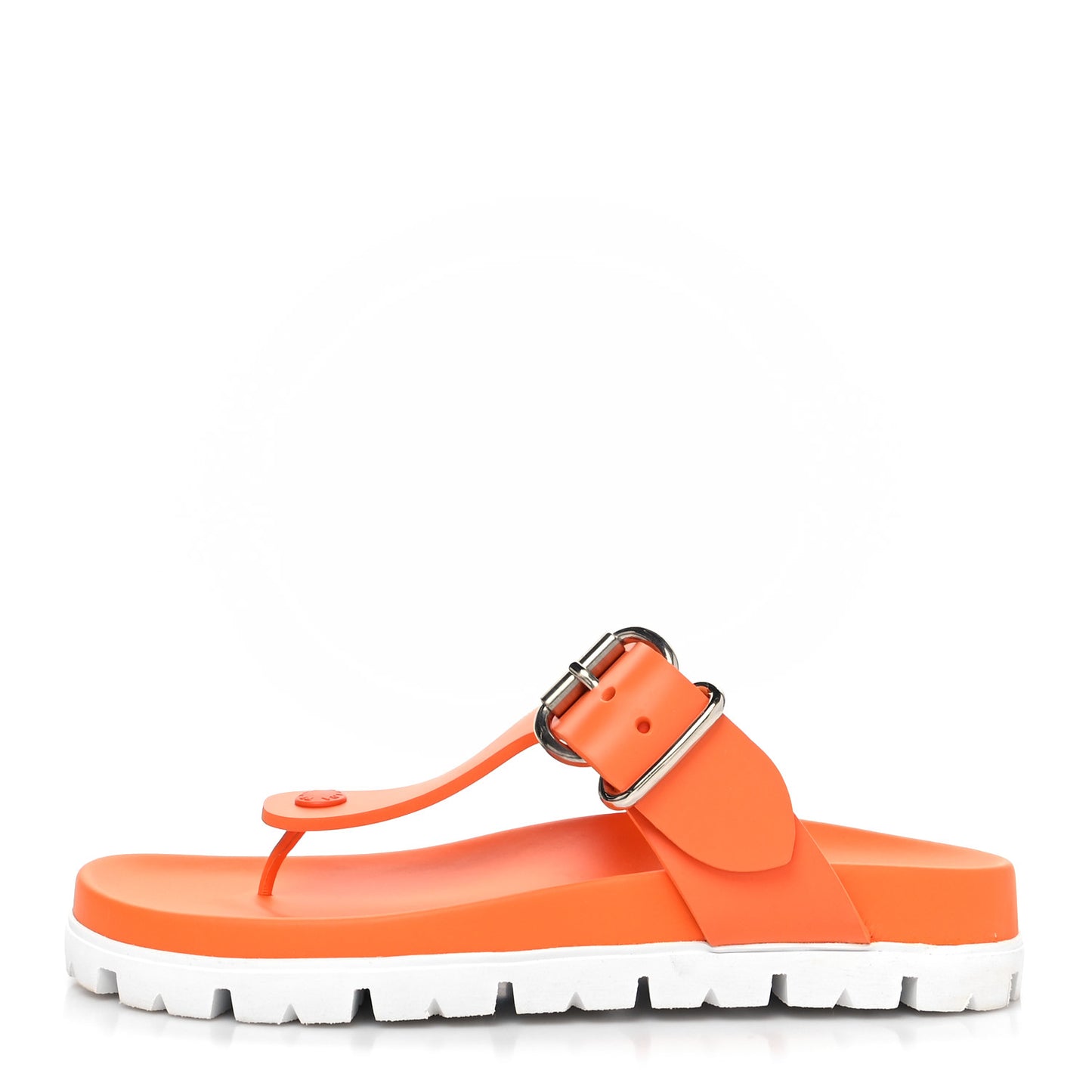 EVA Rubber Buckled Lug Sole 20mm Thong Sandals 41 Papaya