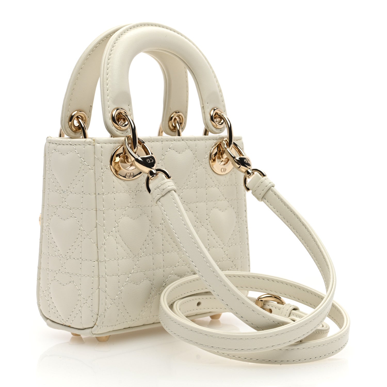 Christian Dior Calfskin Cannage Dioramour Micro Lady Dior Dior White 3 of 8