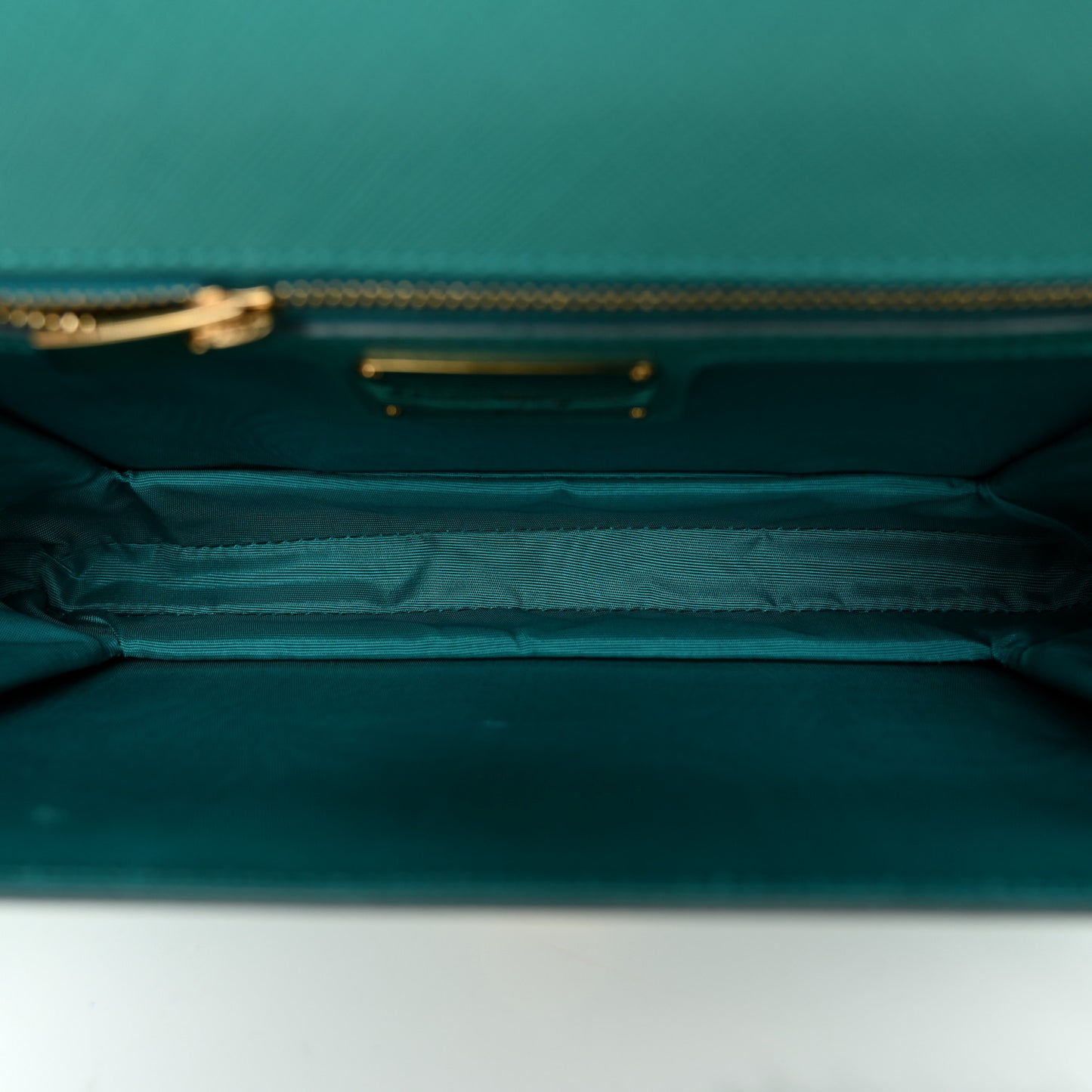 Printed Calfskin Vara Bow Chain Flap Crossbody Teal