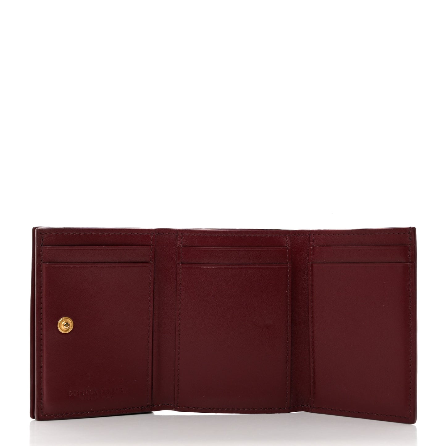 Nappa Intrecciato Trifold Wallet Bordeaux