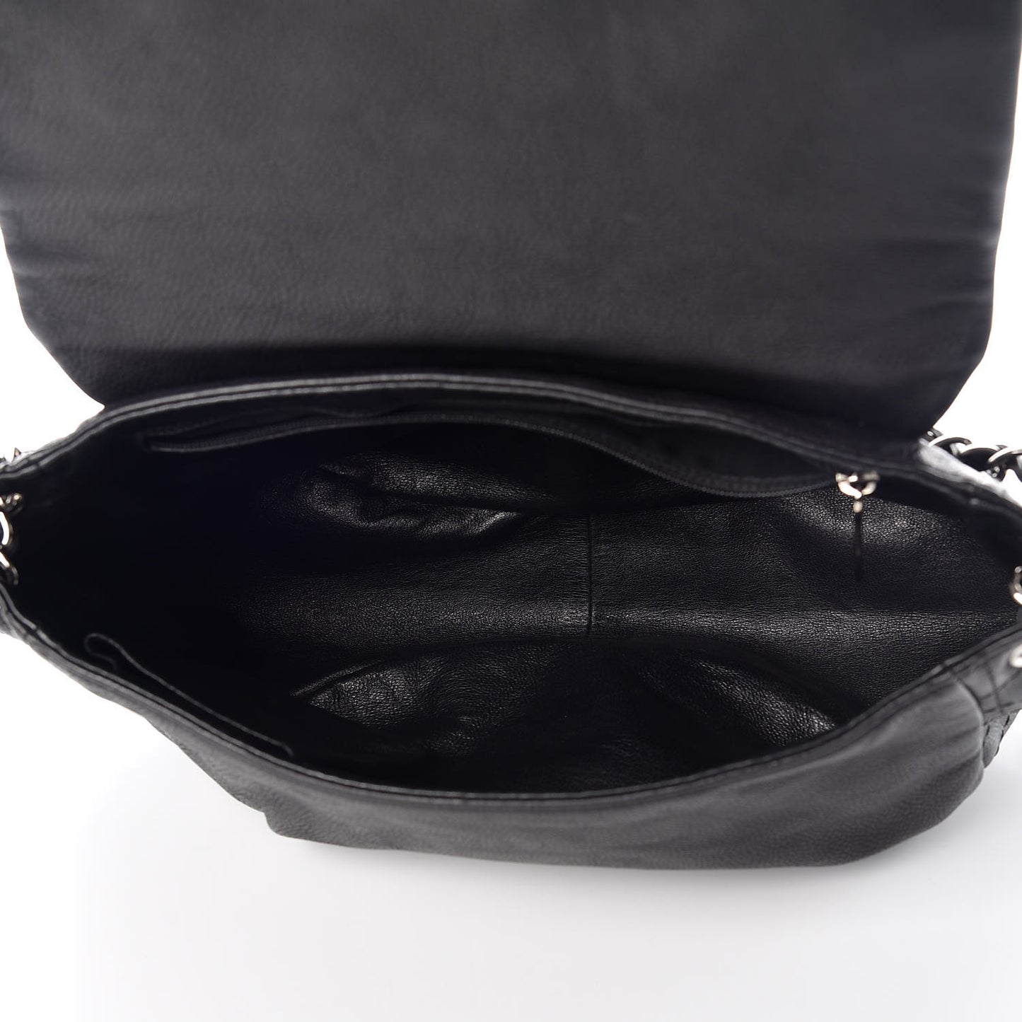 Caviar Half Moon Large Flap Black