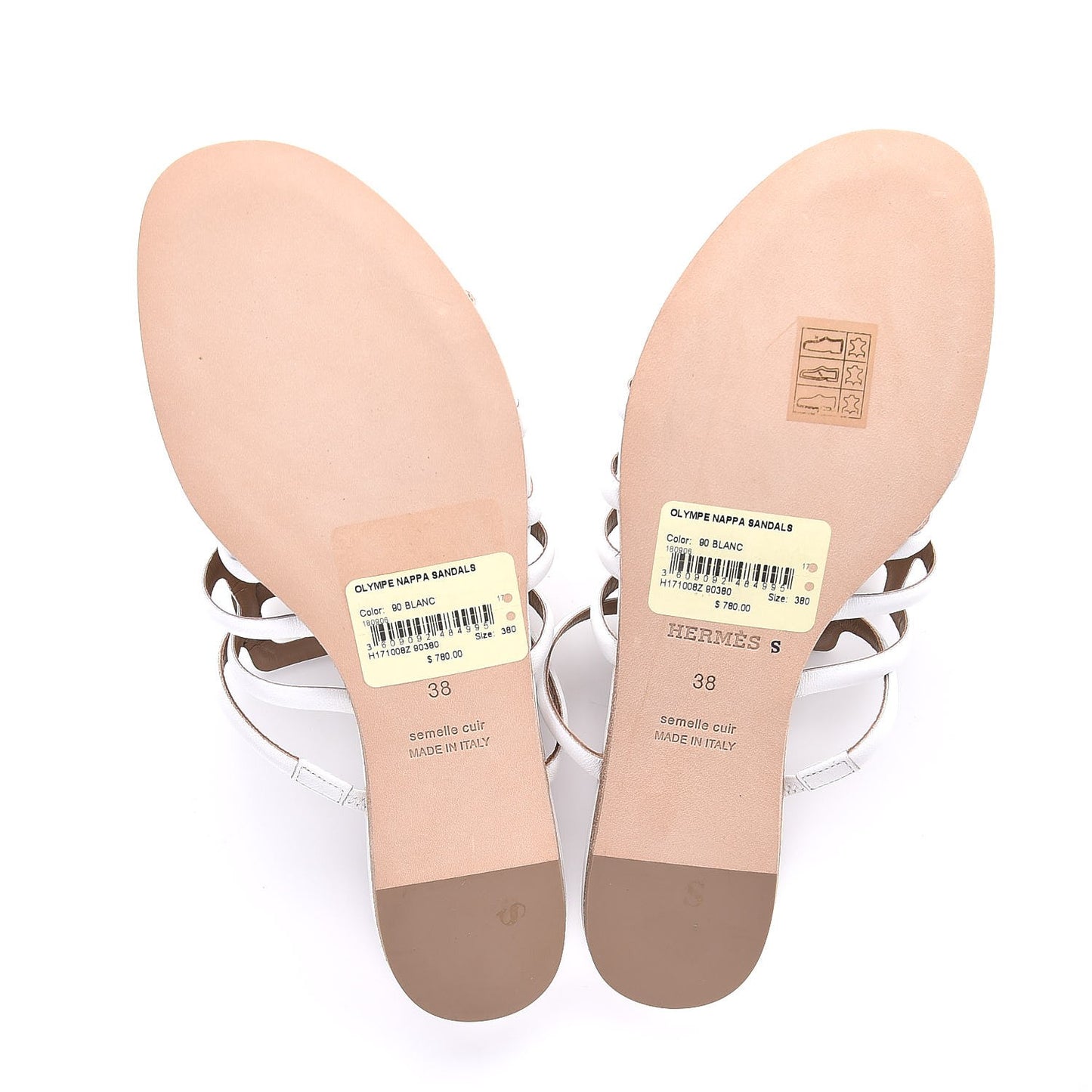 Nappa Calfskin Olympe Sandals 38 White