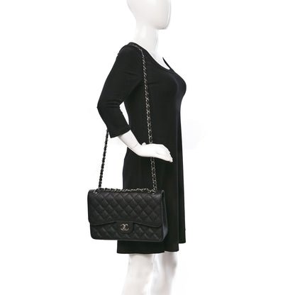Chanel Caviar Quilted Jumbo Double Flap Black 2 of 11