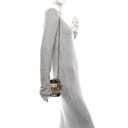 Chanel Resin Crystal Slot Machine Minaudiere Black Gold White Red 2 of 10