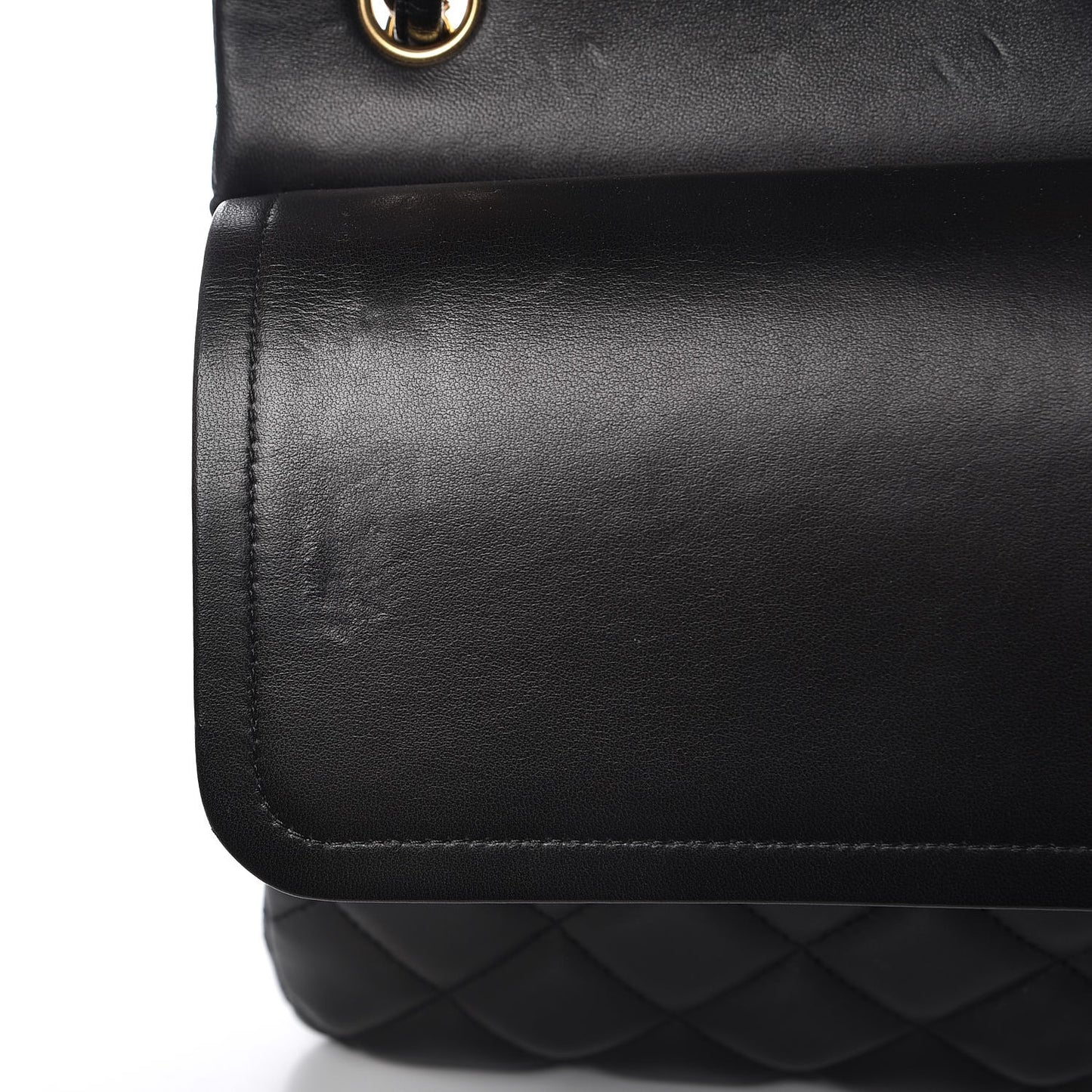 Lambskin Quilted Jumbo Double Flap Black