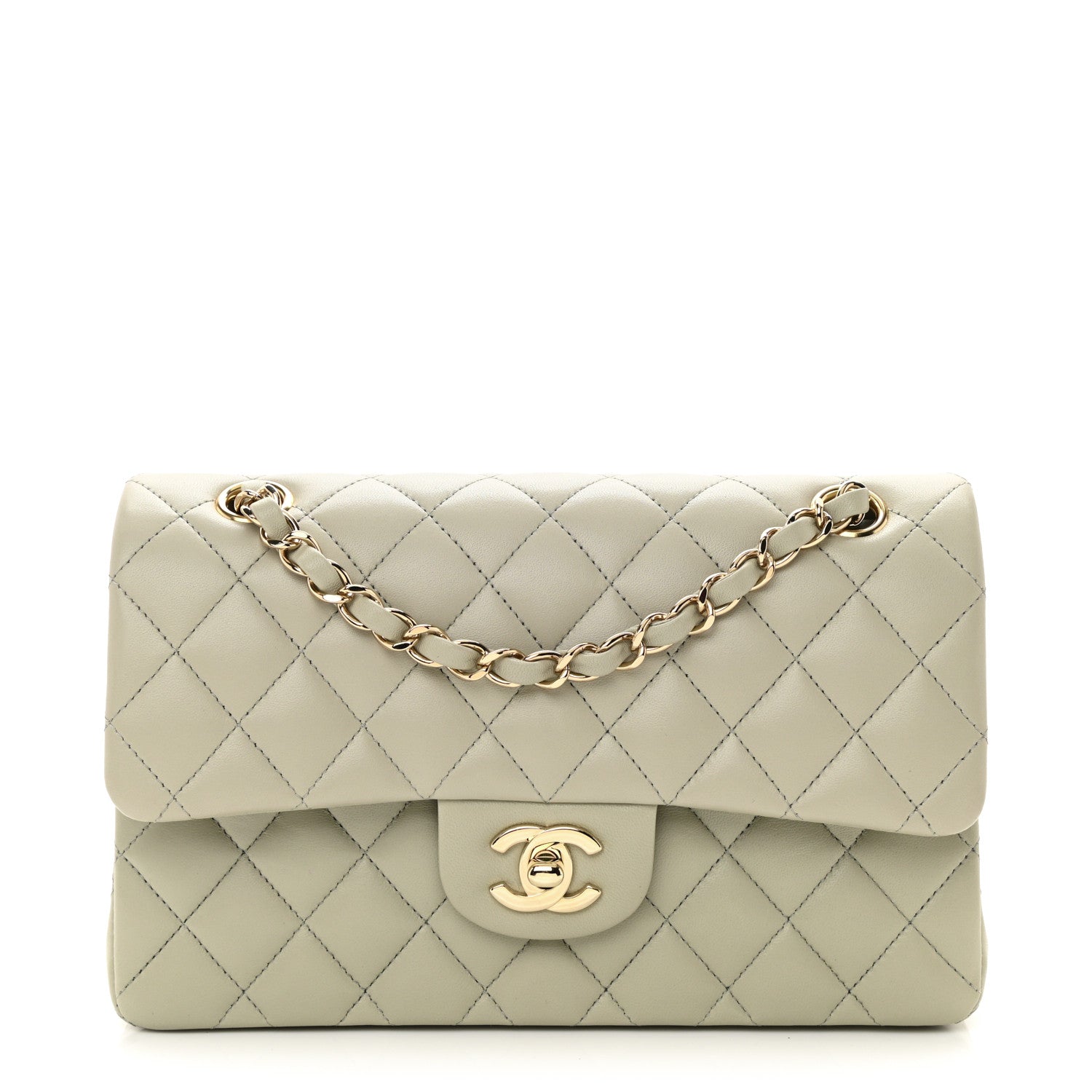 Chanel Lambskin Quilted Small Double Flap Grey 1 of 11