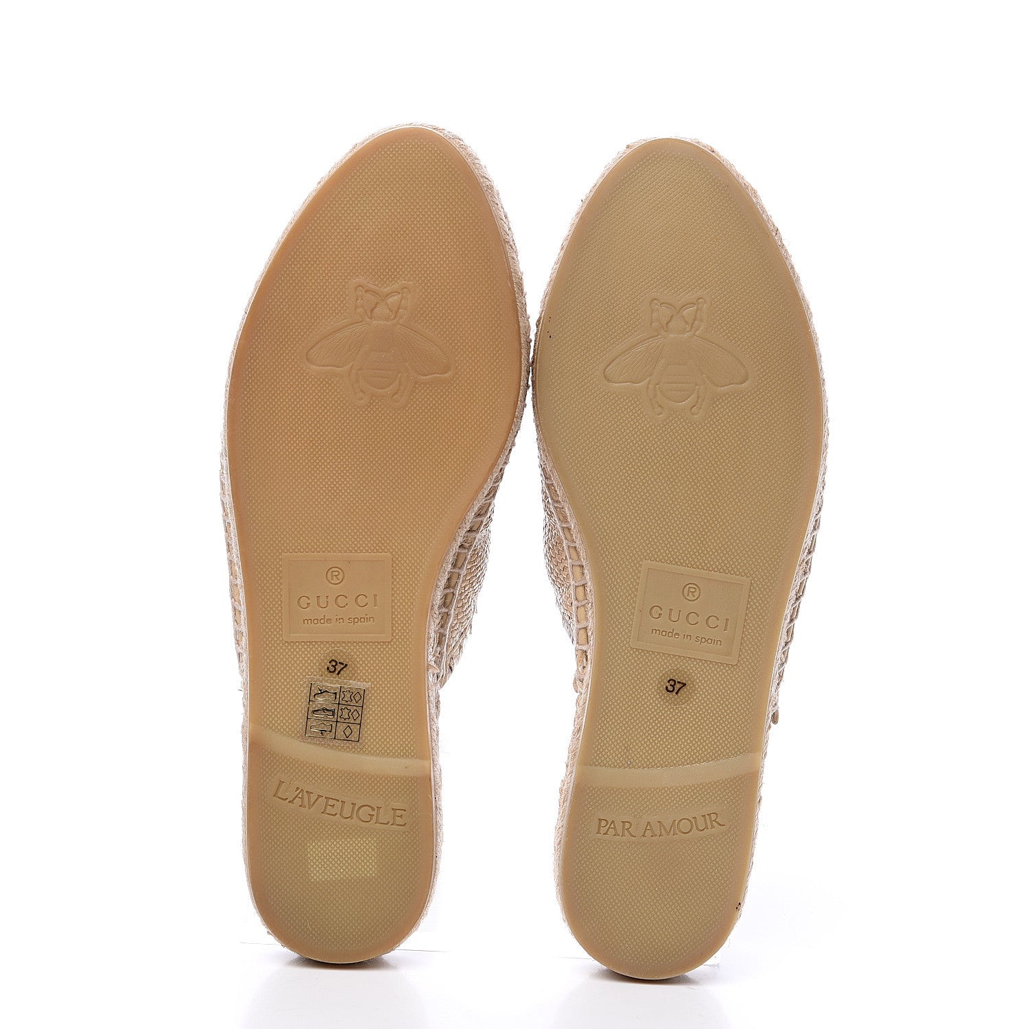 Gucci Straw Elaphe Matelasse GG Marmont Espadrille Slippers 37 Natural Cream Brown 9 of 10