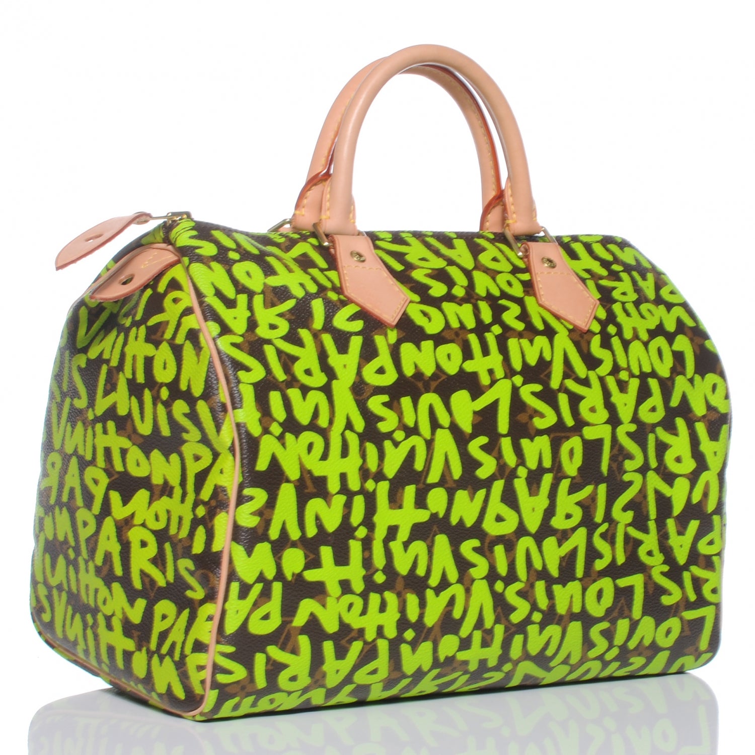 Louis Vuitton Monogram Graffiti Speedy 30 Green 3 of 7