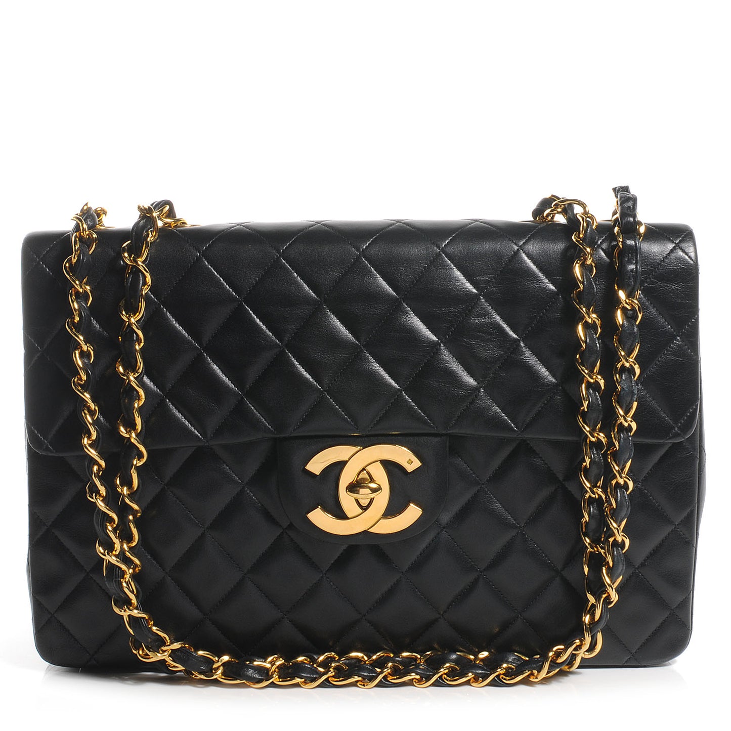 Lambskin XL Jumbo Flap Black