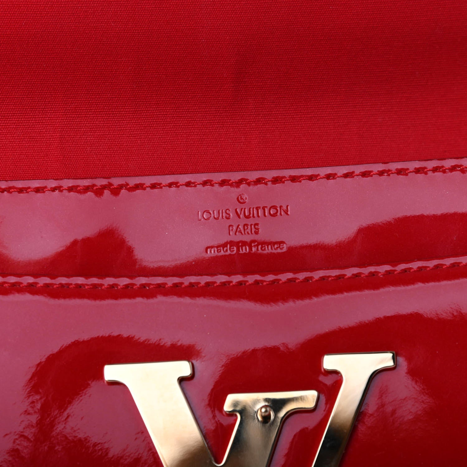 Louis Vuitton Patent Louise Clutch Cherry 5 of 6