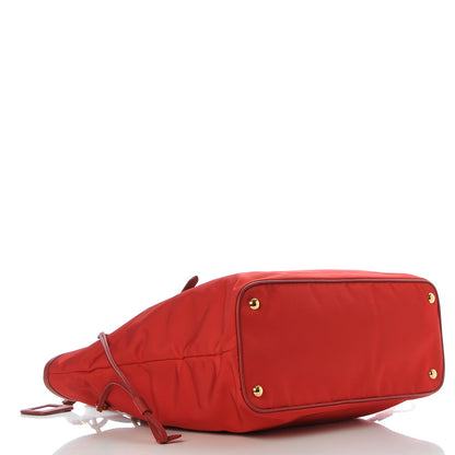Prada Tessuto Nylon Saffiano Tote Rosso 4 of 7