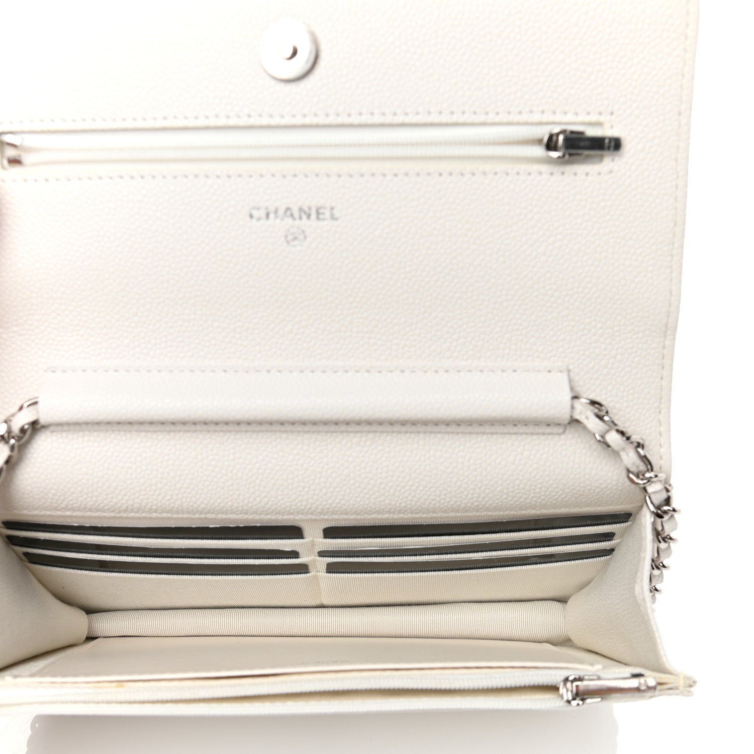 Chanel Caviar Quilted Wallet On Chain WOC White 5 of 13