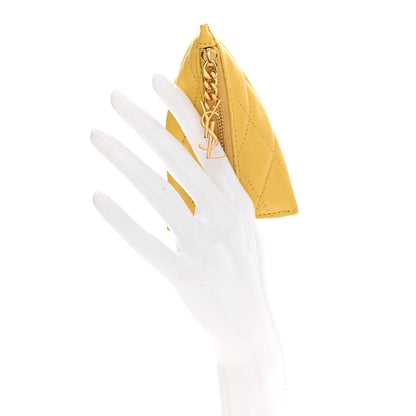 Saint Laurent Quilted Lambskin Berlingo Bag Charm Sunflower 2 of 6