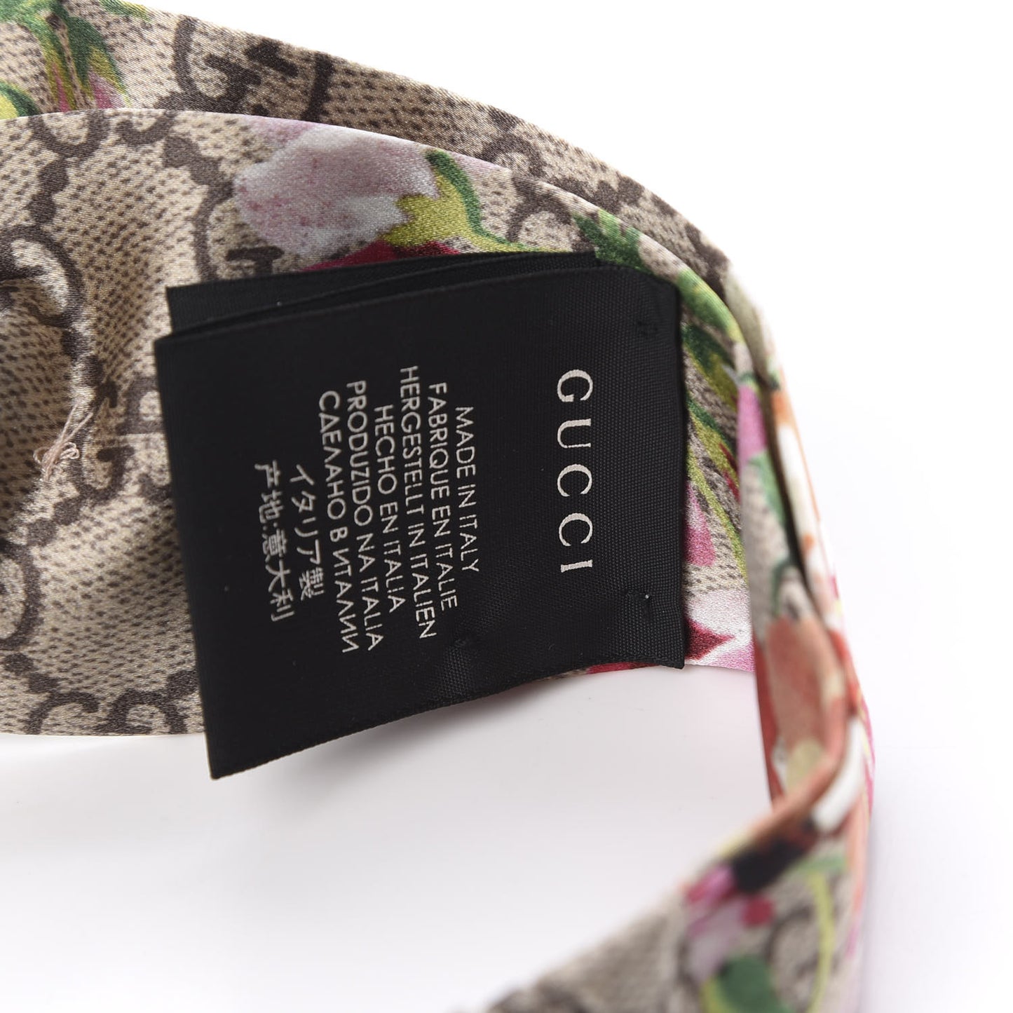 Silk Monogram Blooms Print Headband Antique Rose