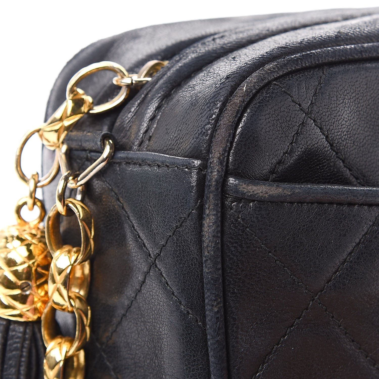 Chanel Lambskin Quilted Tassel Camera Case Black 15 of 17
