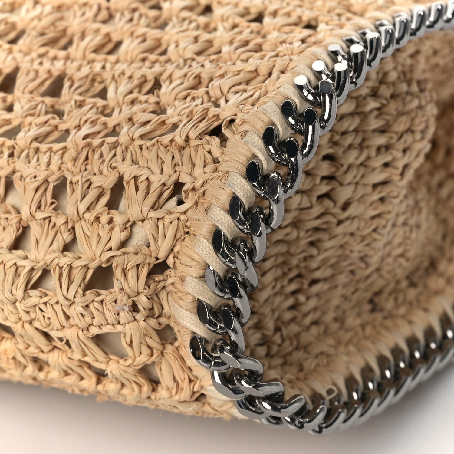 Stella McCartney Raffia Mini Falabella Fold Over Tote Natural 7 of 8