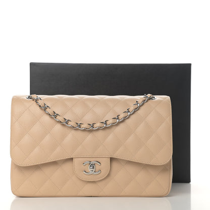 Chanel Caviar Quilted Jumbo Double Flap Beige Clair 11 of 11