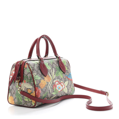 Gucci GG Supreme Monogram Tian Small Boston Beige Multicolor Red 3 of 11
