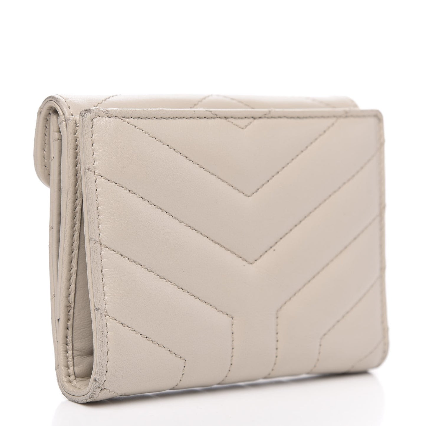 Lambskin Y Quilted Monogram Compact Loulou Wallet Nude Powder
