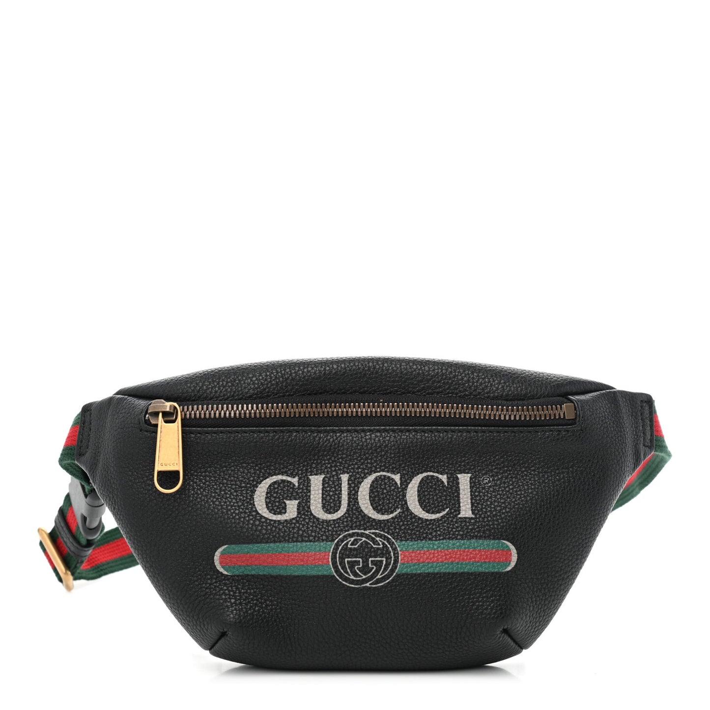 Grained Calfskin Small Logo Belt Bag Black
