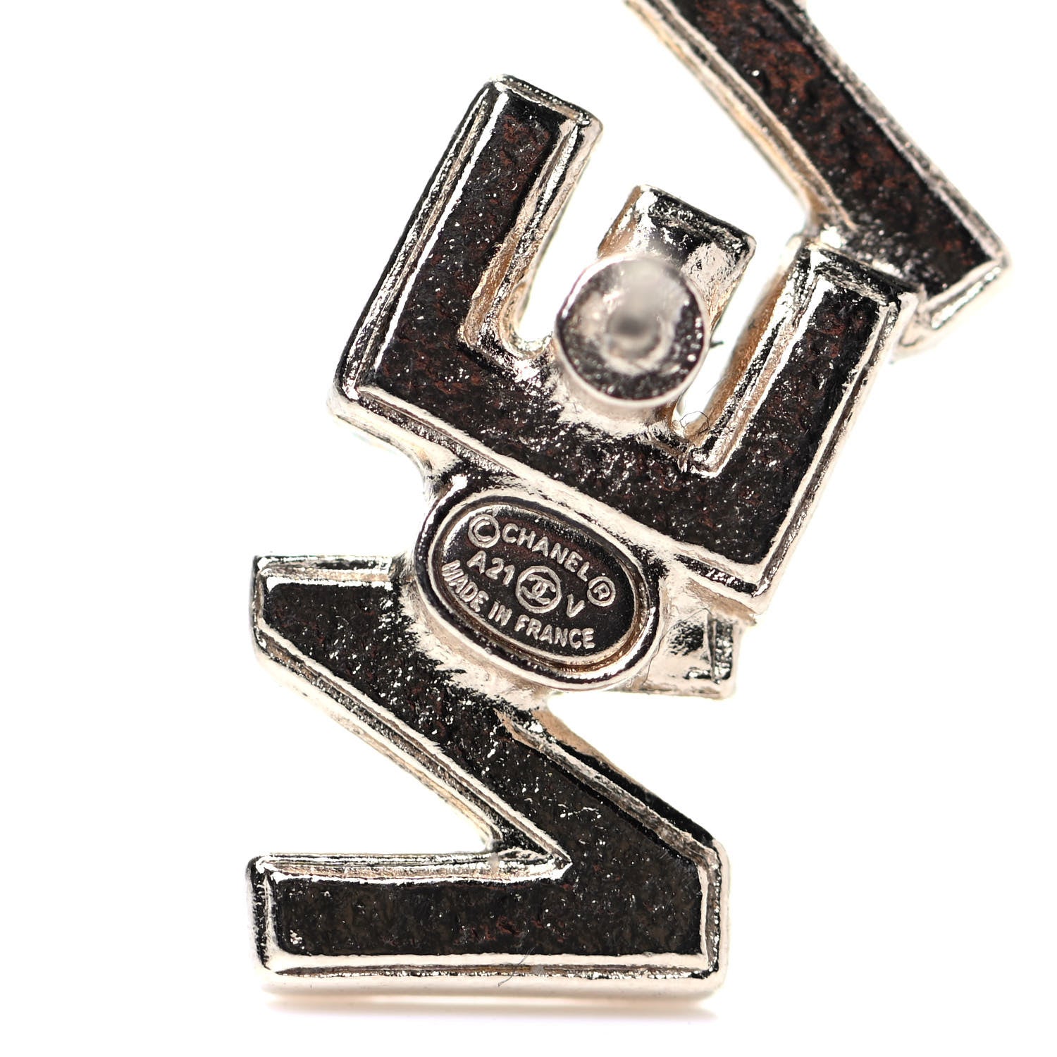 Chanel Crystal Pearl Signature Stud Earrings Gold 4 of 4