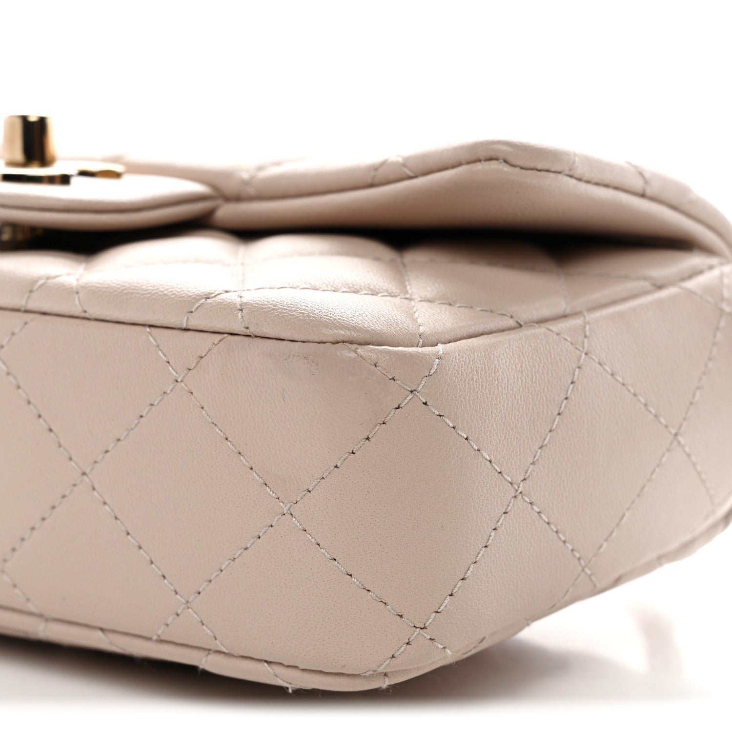 Chanel Lambskin Quilted Mini Rectangular Flap Beige 10 of 10