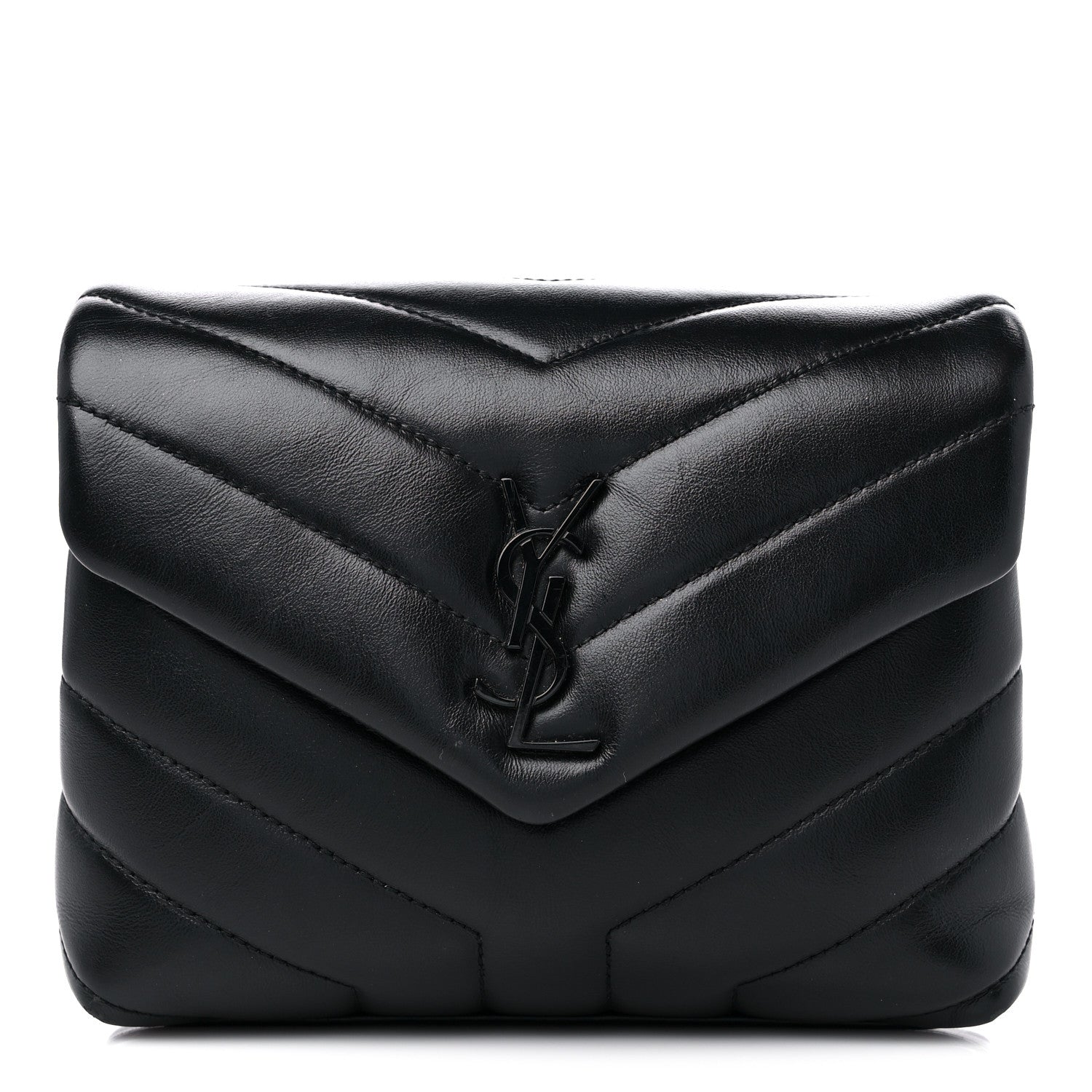 Saint Laurent Calfskin Y Quilted Monogram Toy Loulou Crossbody Bag Black 1 of 14