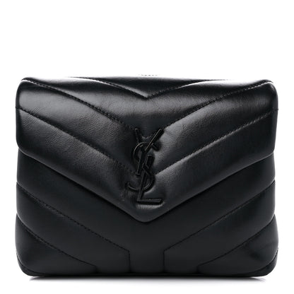 Saint Laurent Calfskin Y Quilted Monogram Toy Loulou Crossbody Bag Black 1 of 14