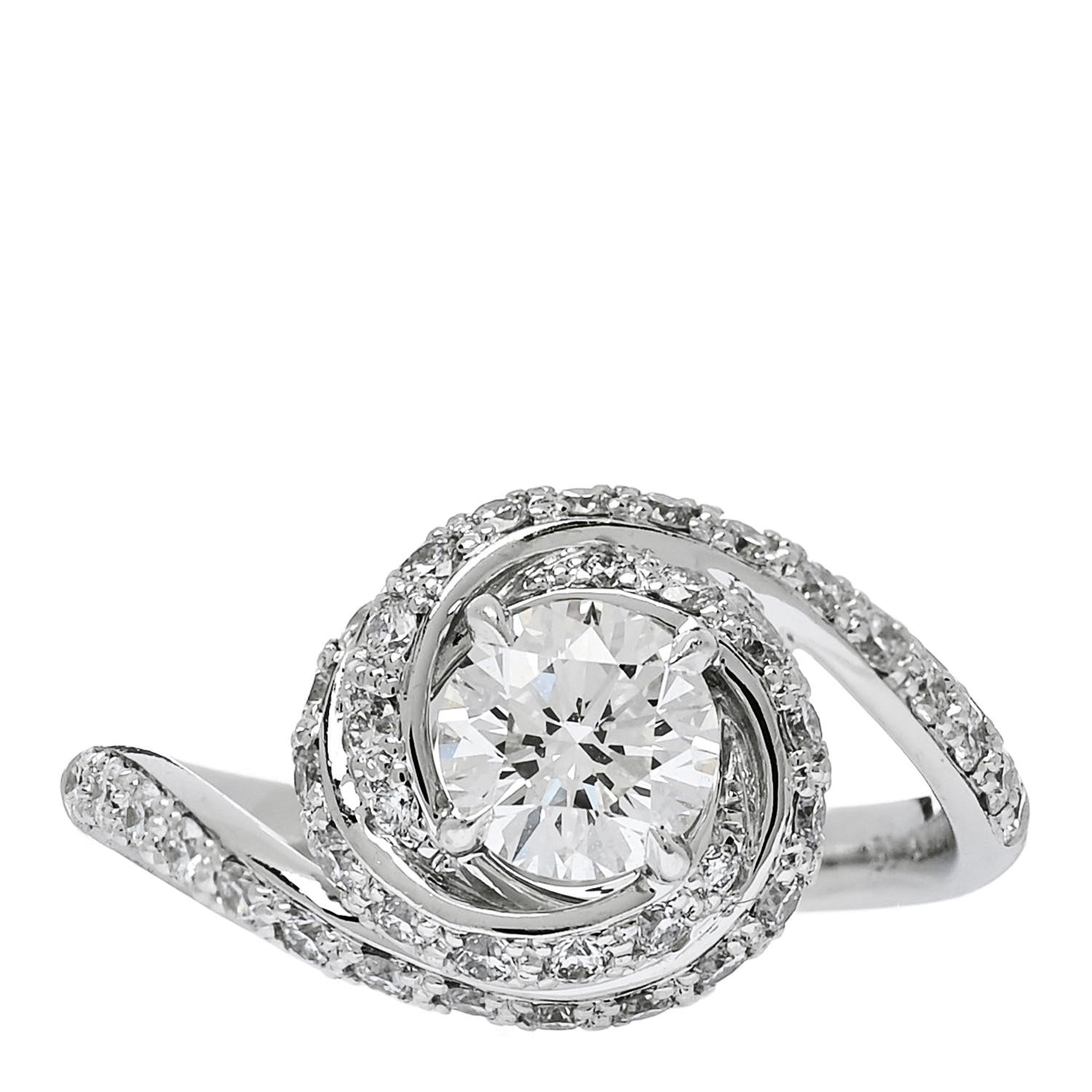 Cartier Platinum Diamond .58ct Trinity Ruban Engagement Ring 50 5.25 1 of 7
