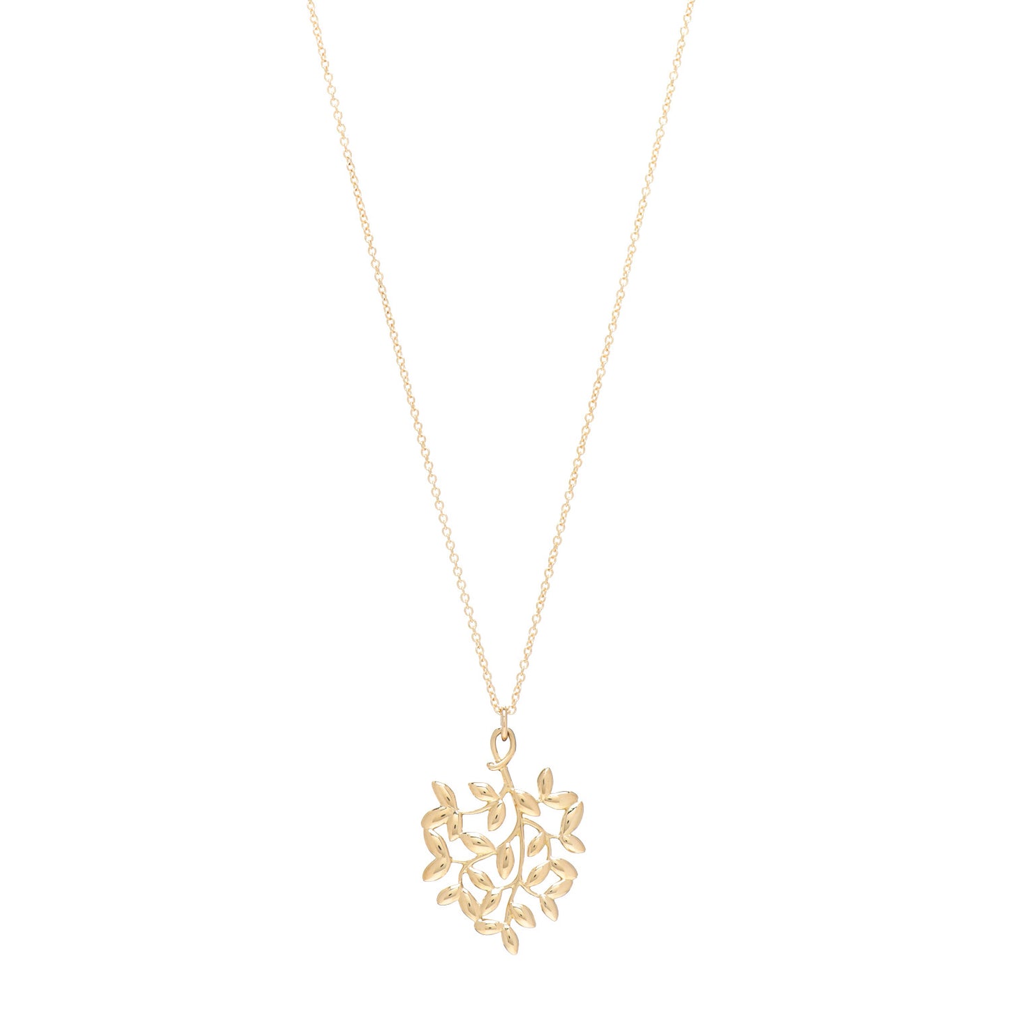 18K Yellow Gold Small Paloma Picasso Olive Leaf Pendant Necklace