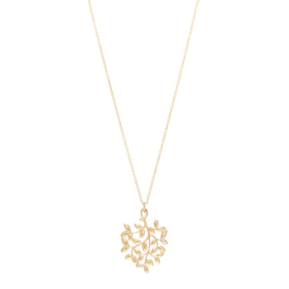 Tiffany 18K Yellow Gold Small Paloma Picasso Olive Leaf Pendant Necklace 1 of 5