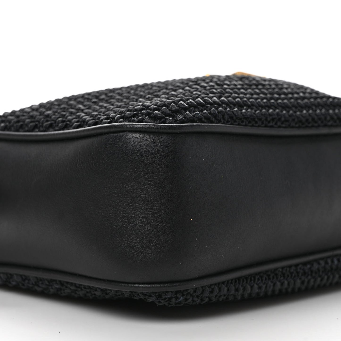 Raffia Canvas Monogram Lou Camera Bag Black