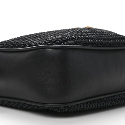 Saint Laurent Raffia Canvas Monogram Lou Camera Bag Black 9 of 10