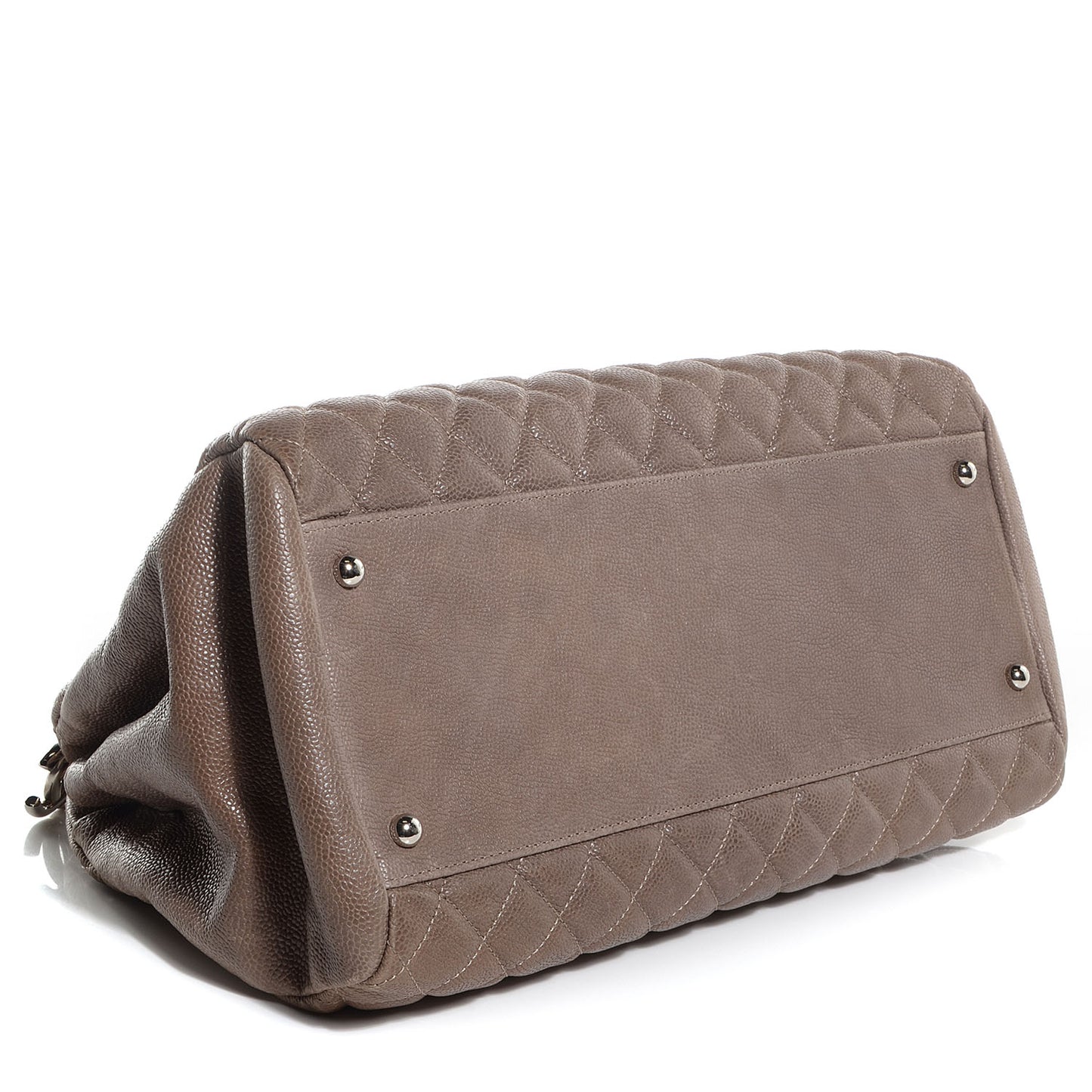 Caviar Quilted Large Just Mademoiselle Bowling Bag Grey