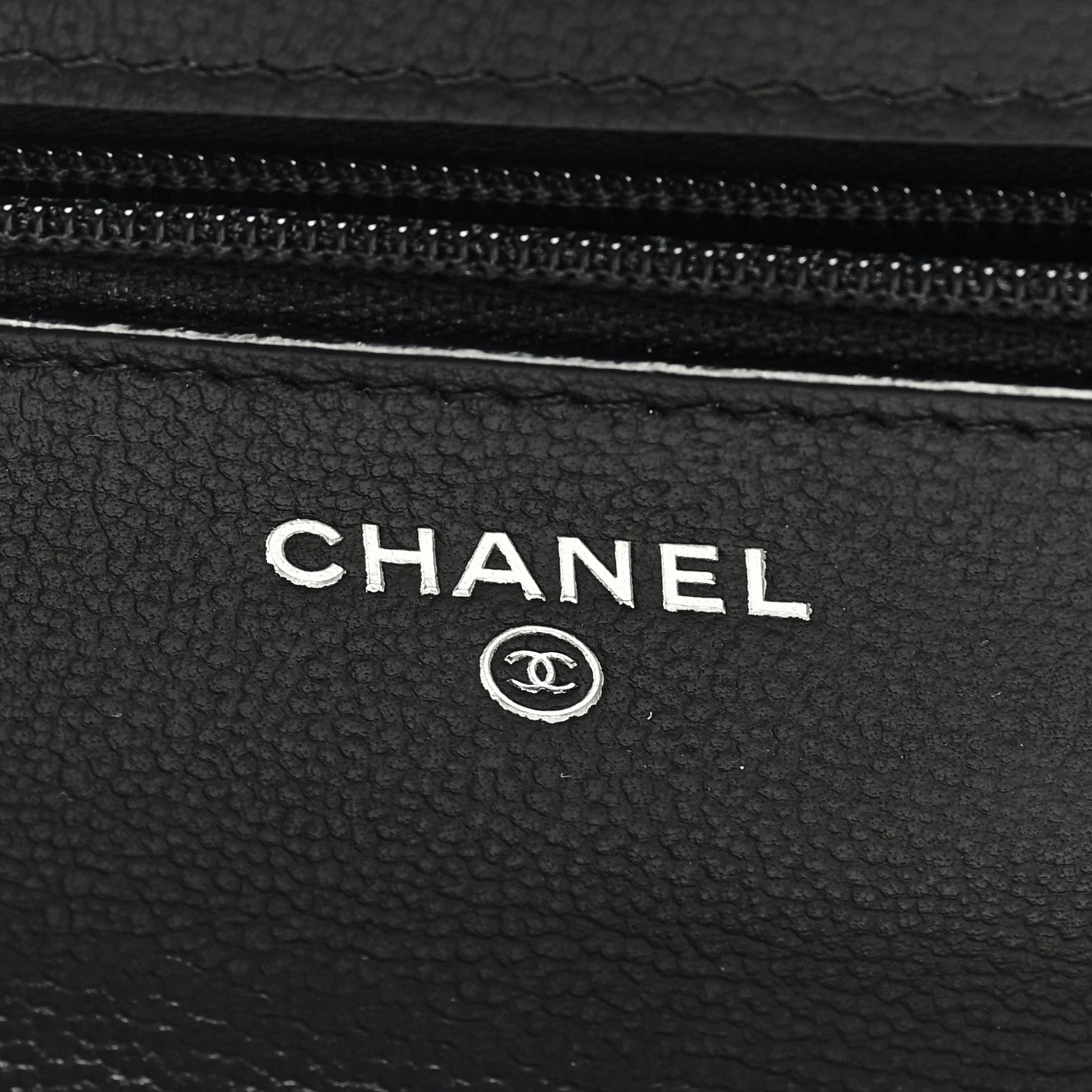 Chanel Grained Calfskin Quilted CC Box Wallet On Chain WOC Black 6 of 9