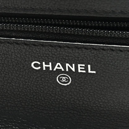 Chanel Grained Calfskin Quilted CC Box Wallet On Chain WOC Black 6 of 9
