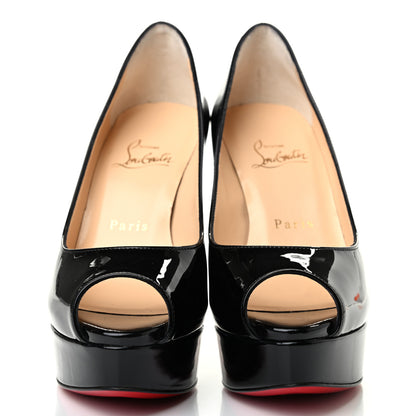 Christian Louboutin Patent Fetish Peep 130 Pumps 35 Black 2 of 5