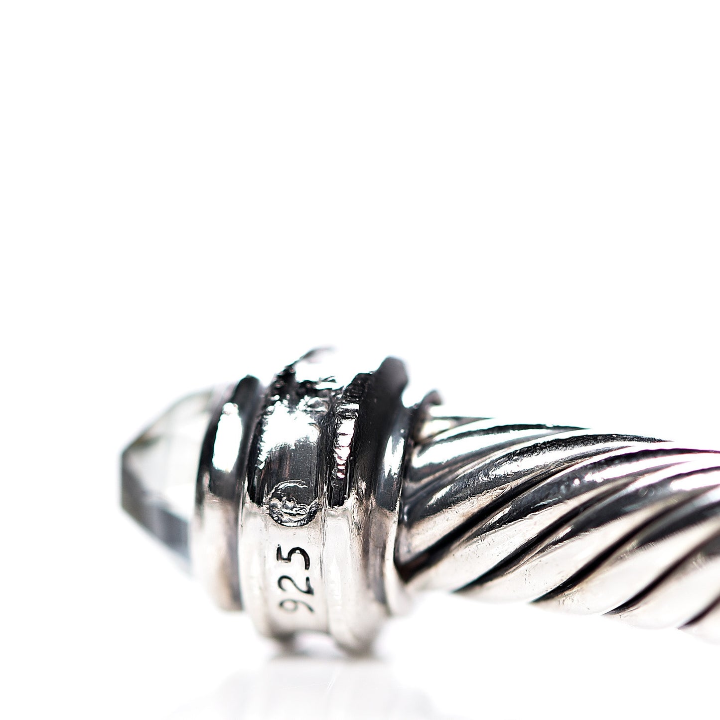 Sterling Silver Diamond Prasiolite 5mm Cable Classics Bracelet