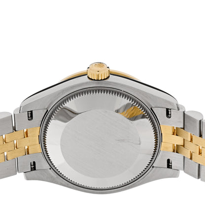 Rolex Stainless Steel 18K Yellow Gold Diamond Bezel 31mm Oyster Perpetual Datejust Watch Green Floral 278383RBR 4 of 5