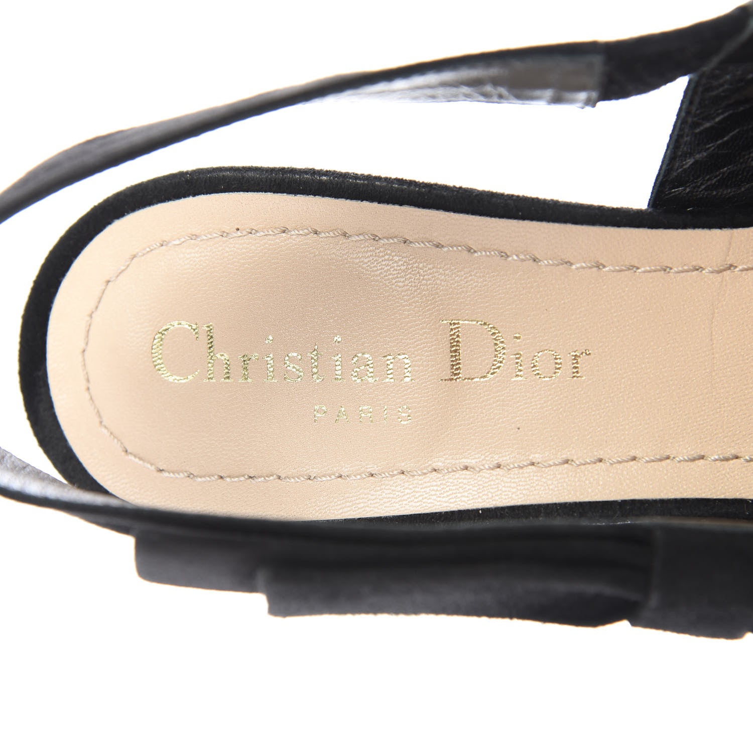 Christian Dior Suede Sweet D Sling-Back Ballet Pumps 37 Black 7 of 10