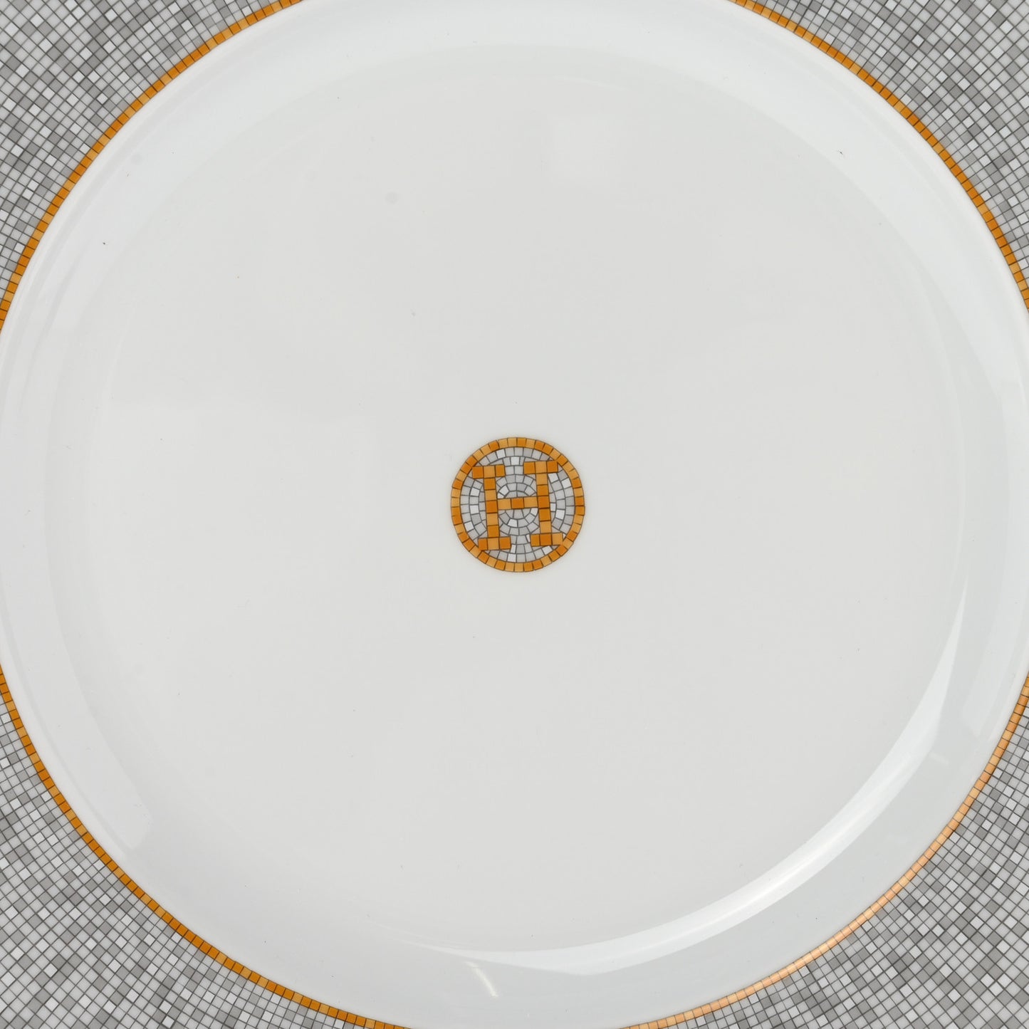 Porcelain Mosaique Au 24 Platine Presentation Plate Set of 2 Gold