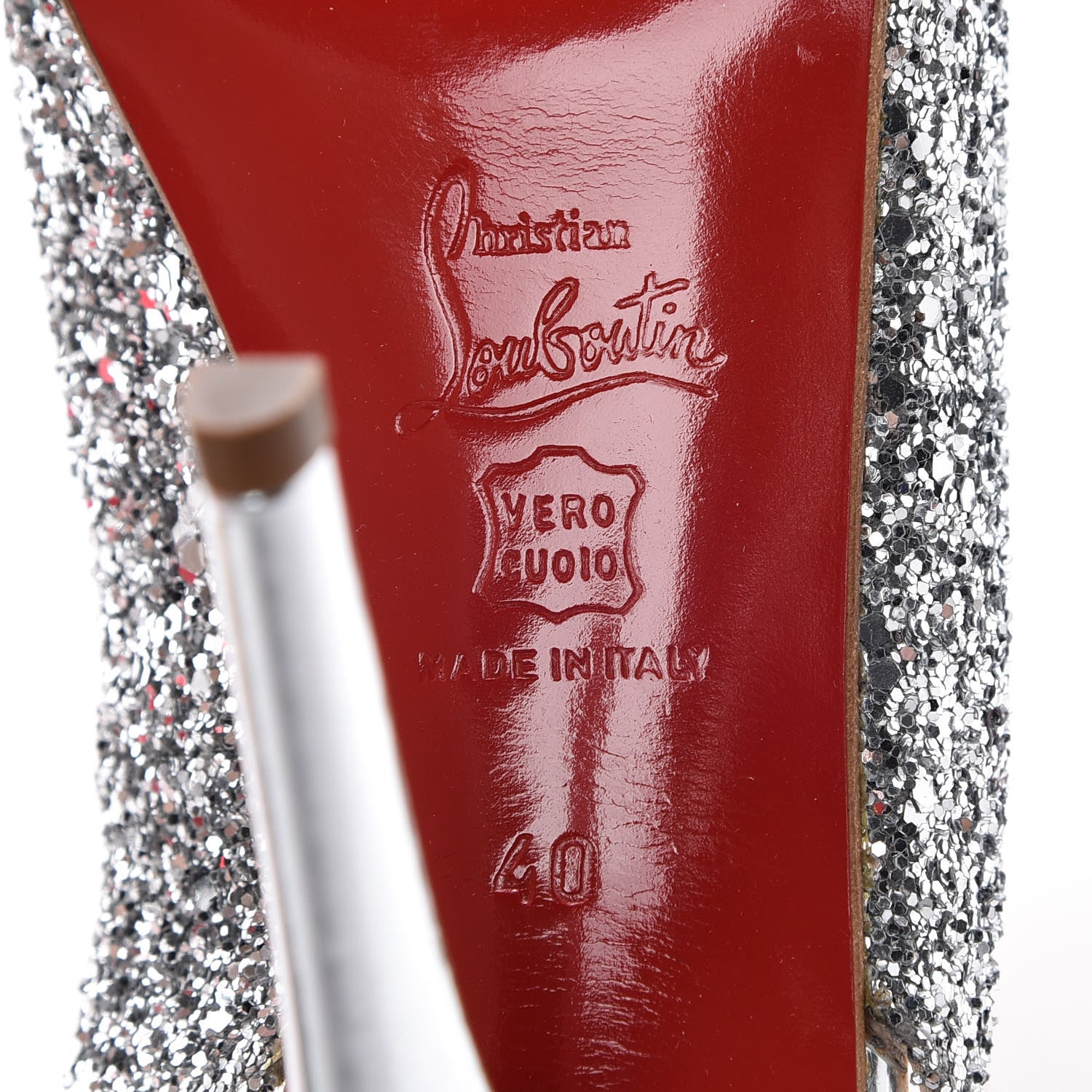 Christian Louboutin Glitter Hyper Prive 120 Pumps 40 Silver 7 of 8