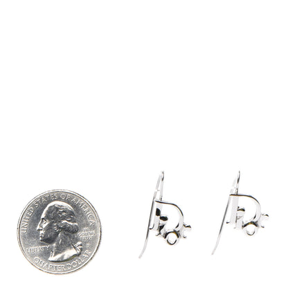 Christian Dior Logo Earrings Silver 2 of 3
