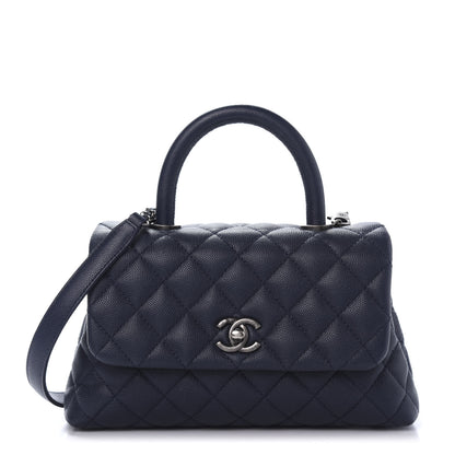 Chanel Caviar Quilted Mini Coco Handle Flap Navy Blue 1 of 11