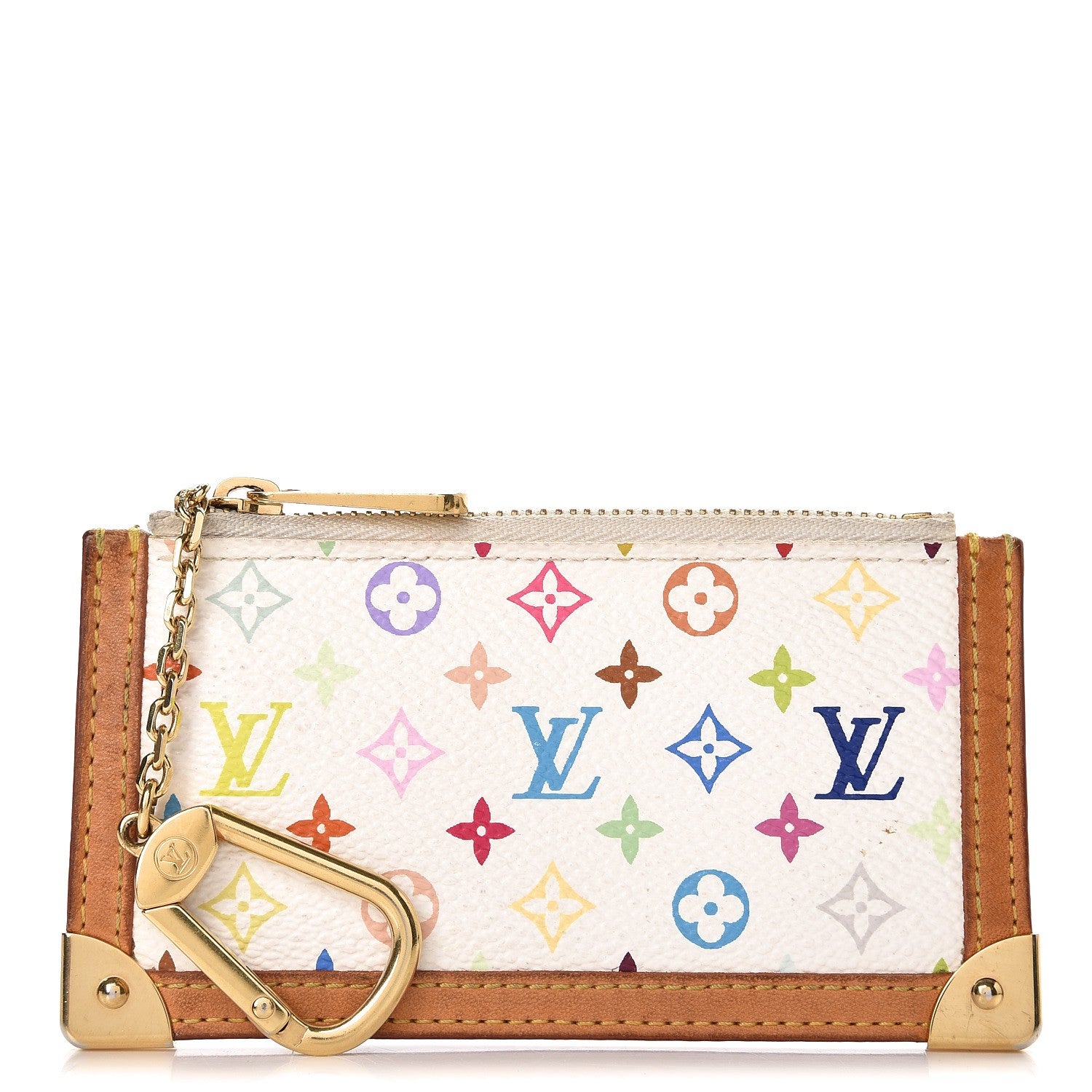 Louis Vuitton Monogram Multicolor Key Pouch White 1 of 6