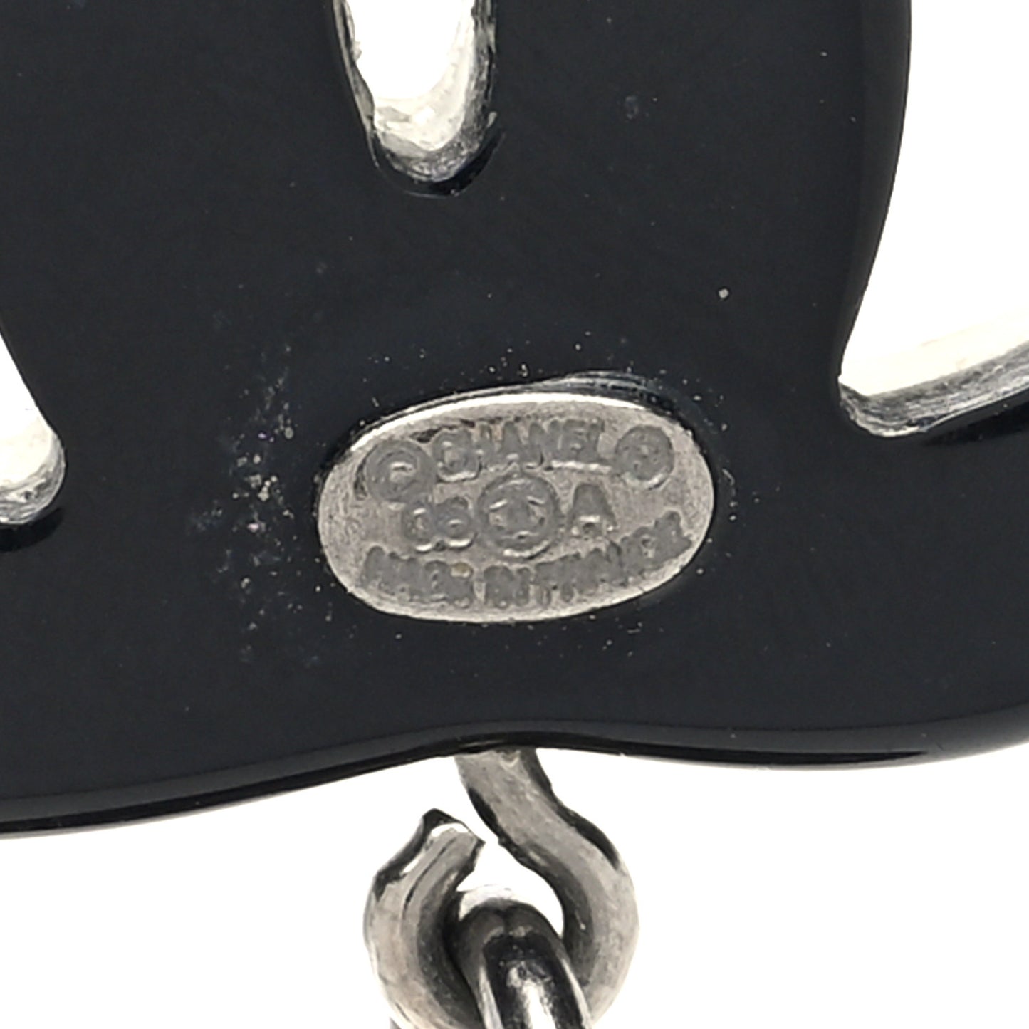 Resin Pearl Beaded CC Cross Multi Strand Long Necklace Ruthenium Black